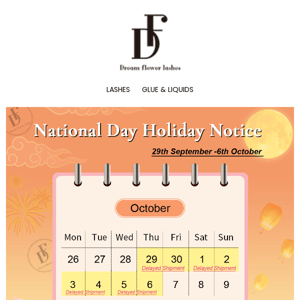 🎬National Day Holiday Notice 🤯💥