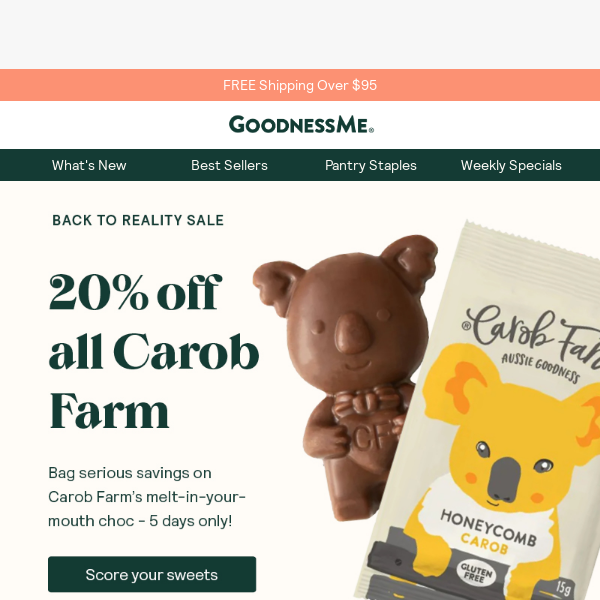 20% off Carob Farm Koalas!