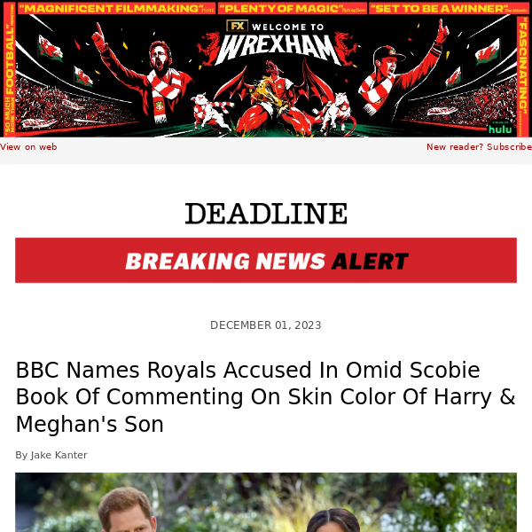 BBC Names Royals Accused In Omid Scobie Book Of Commenting On Skin Color Of Harry and Meghan’s Son