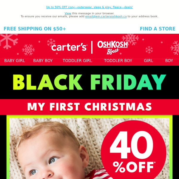 For their first holidays, 40% off