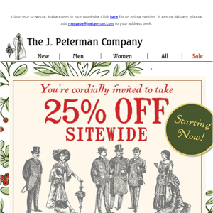Sitewide 25% OFF in the Friends & Family Event