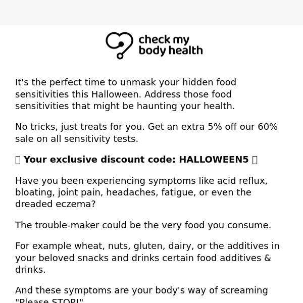 65% OFF Our Sensitivity Tests - Happy Halloween🎃🔮