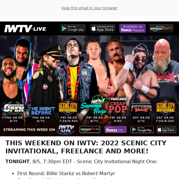 TONIGHT on IWTV: SCI, Freelance, NFW!