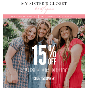 15% off the Summer Edit! ❤️💙