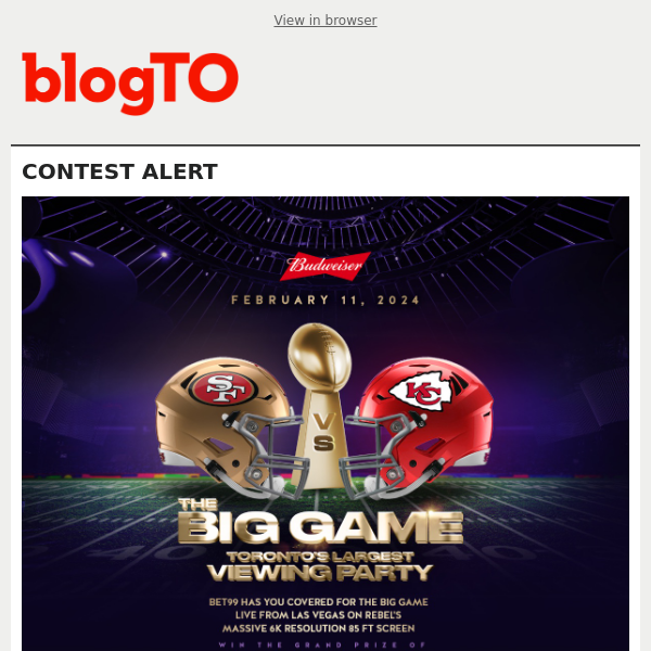 Win 2 tickets to The Big Game Super Bowl Viewing Party at Rebel