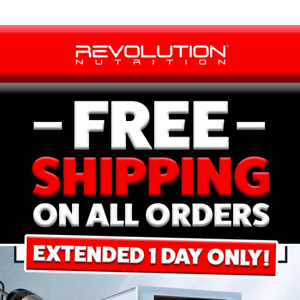 Free Shipping on ALL orders Extended 1 Day Only!