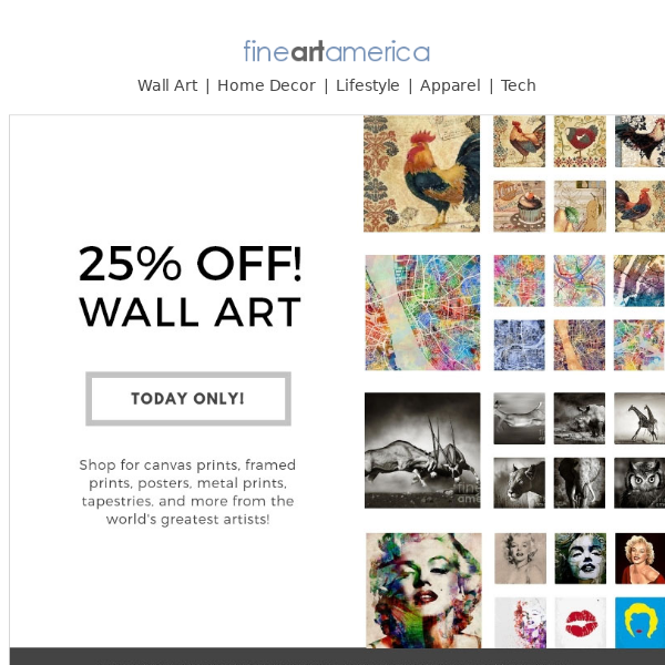 25% Off Wall Art - Today Only!