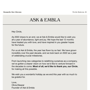 From our founder, to Ask And Embla