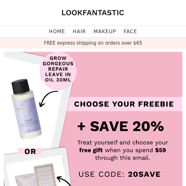 Choose Your Freebie + Save 20% 🎁