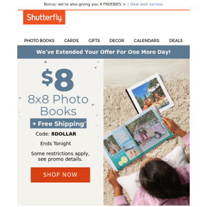 You deserve the BEST: $8 photo books + up to 50% off almost everything
