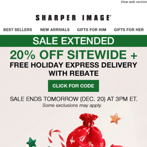 Extended! 20% Off + free Holiday Express!