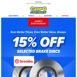 💥 15% Off Selected Brake Discs | 10% off Selected Oils | USE CODE: VALUE