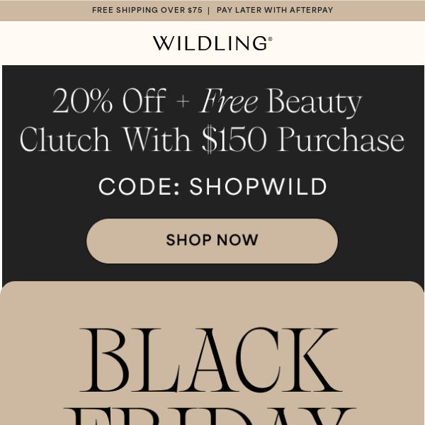 BLACK FRIDAY!! 🎄 20% Off, code: Shopwild