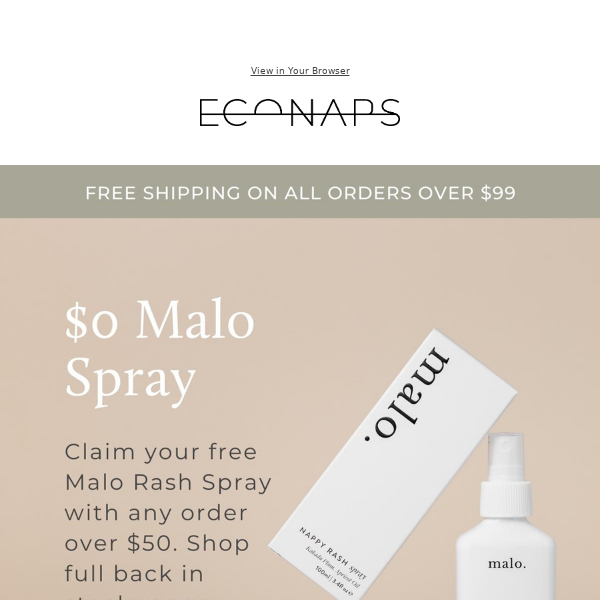 Claim your $0 Malo Rash Spray