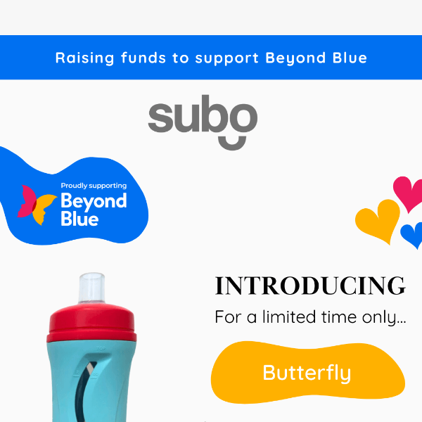 Help Us Raise Funds for Beyond Blue with Our New Butterfly Bottle! ✨💙