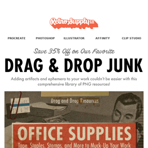 Vintage Office Supplies: 35% Off for 5 Days!