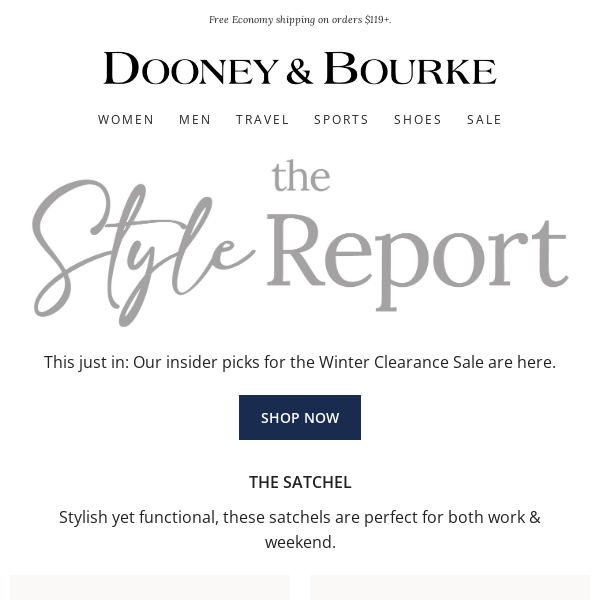 Style Report The Winter Clearance Event Dooney Bourke