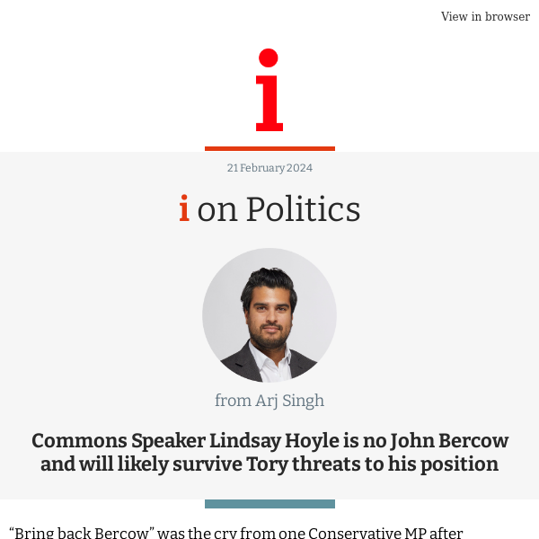 i on Politics: Commons Speaker Lindsay Hoyle is no John Bercow and will likely survive Tory threats to his position