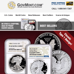 Collectible Silver Eagle 2-Coin Sets: 1986-S and 2021-W American Silver Eagle Proofs!