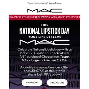 FREE LIPSTICK with any purchase! 🤩