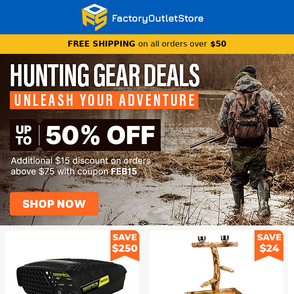 Get Geared Up for Hunting - Up to 50% Off