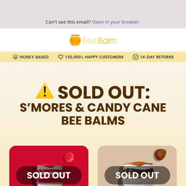 S'mores & Candy Cane Bee Balms: Sold Out!