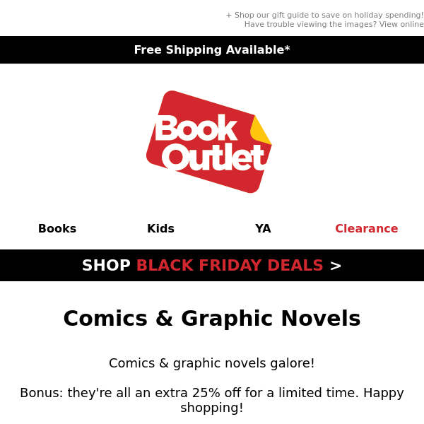 25% off comics & graphic novels galore!⚡
