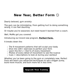 → New Year, Better Form