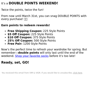 🥳💃 It's a DOUBLE POINTS WEEKEND