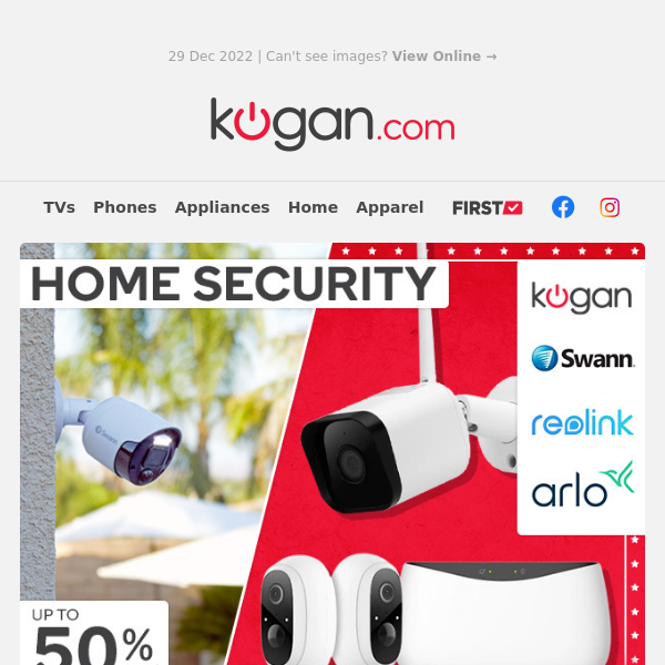 Boxing Day Sale 🥊 Up to 50% OFF* Home Security Cameras!