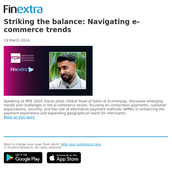 Finextra News Flash: Striking the balance: Navigating e-commerce trends