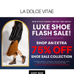 🔸ALERT! Extra 75% Off Shoe Flash Sale Collection!