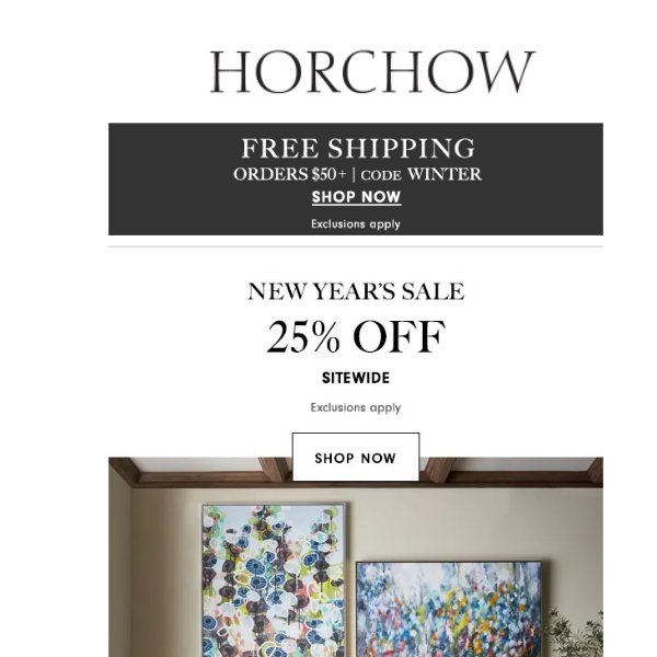 25% off sitewide + FREE shipping!