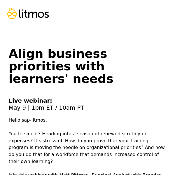 Live webinar: Align business priorities with learners’ needs