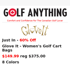 60% OFF GLOVE IT - Golf Bags - Women's