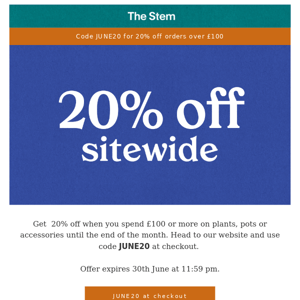 Get 20% off site wide