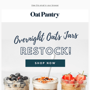 Our overnight oats jars are back!