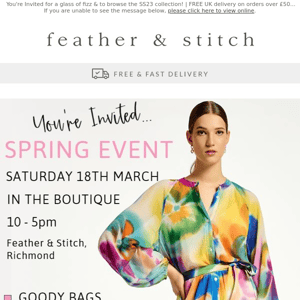 Join us tomorrow...for our Spring In Store Event!
