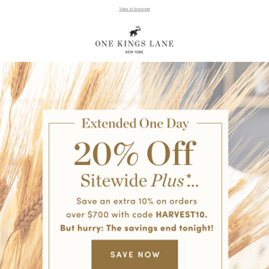 Extra day of sitewide savings