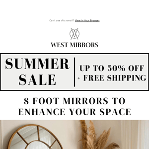 🌸 Up to 50% Off Mirrors - Summer Sale! 🌸