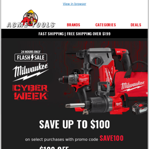 What? 😱 Up to $100 off select Milwaukee?