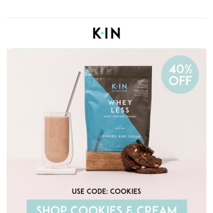 40% off Cookies and Cream! 🍪🥛😋