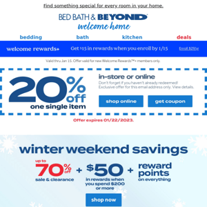 Confirmed: 20% off coupon! Winter Weekend Sale starts TODAY! Up to 70% off sale & clearance + $50 in rewards! 🤩