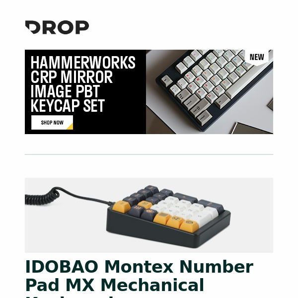 IDOBAO Montex Number Pad MX Mechanical Keyboard, Drop CSTM65 Mechanical Keyboard, Uncommon Carry RGB Tube Clock and more...