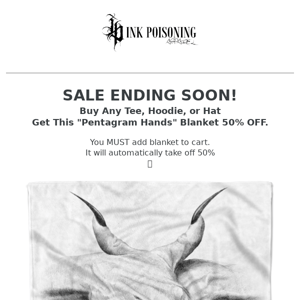 Pentagram Hands Blanket 50% OFF deal is almost over!