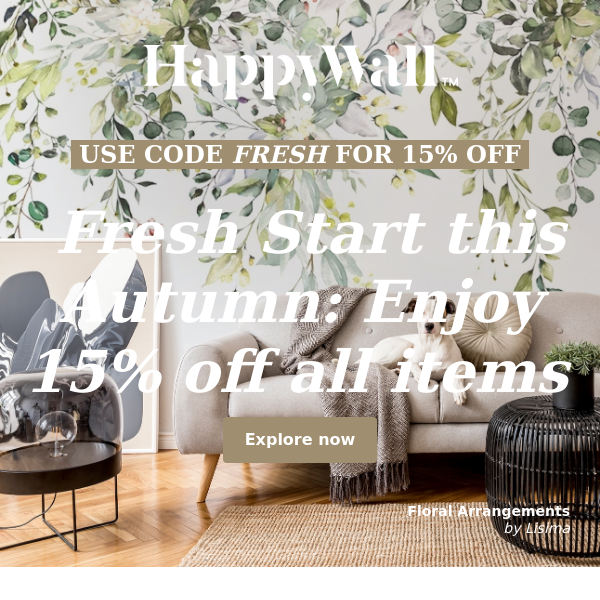 Embrace a Fresh Start this Autumn: Enjoy 15% Off All Wallpapers!