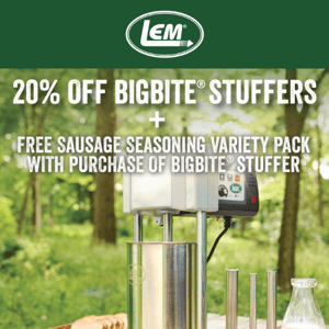 Last Chance! Grab 20% Off on BigBite Sausage Stuffers at LEM 🌭