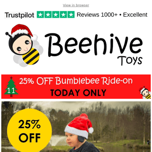 Save 25% off the Bumblebee Ride-on Toy TODAY ONLY