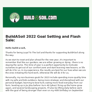 BuildASoil Year End Flash Sale 2022