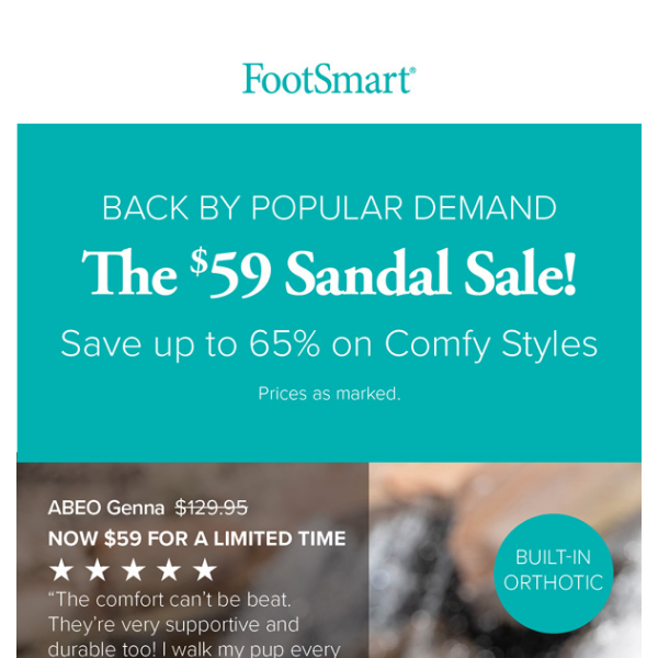 The $59 Sandal Sale is Back! 😎
